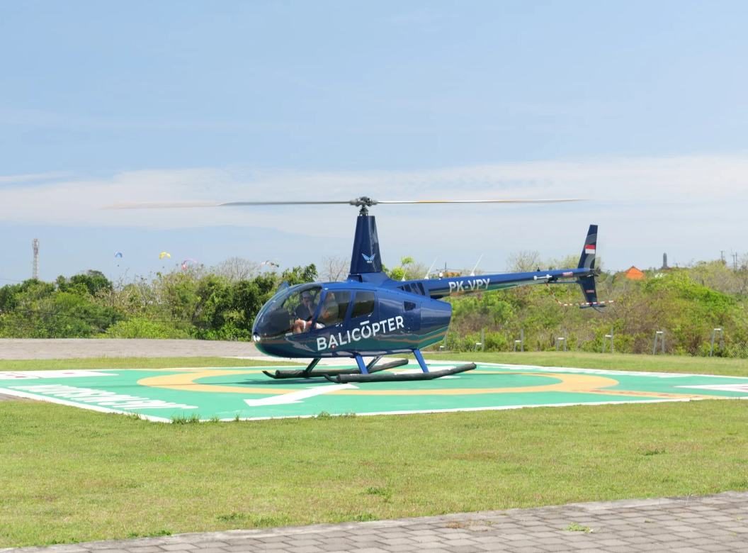 Robinson R66 on the helipad